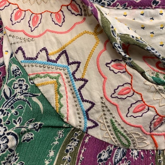 📌 Anthropologie One September Colorful Larkspur embroidered tank top - Picture 5 of 6